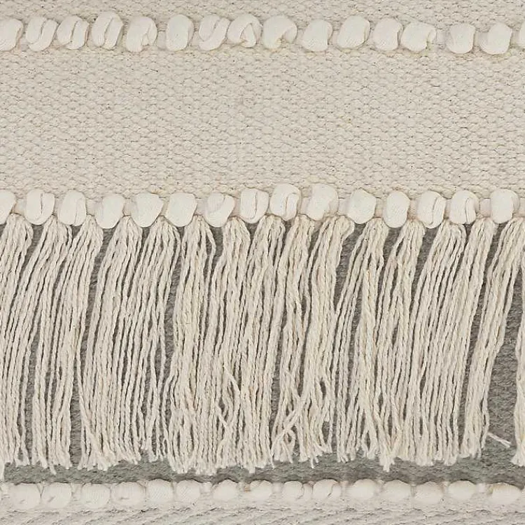 Pillows>Kirklands Home Comfort Beige Knots & Fringe Lumbar Pillow