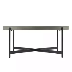 Kirklands Home Concrete Round Tray Top Coffee Table Outlet