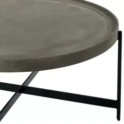 Kirklands Home Concrete Round Tray Top Coffee Table Outlet