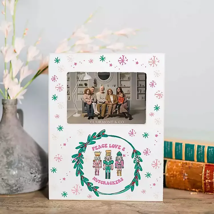 Christmas Decorations>Kirklands Home Confetti Nutcracker Trio Wreath Picture Frame, 4x6