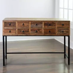Kirklands Home Console Table with Keeping Drawers Brown Outlet