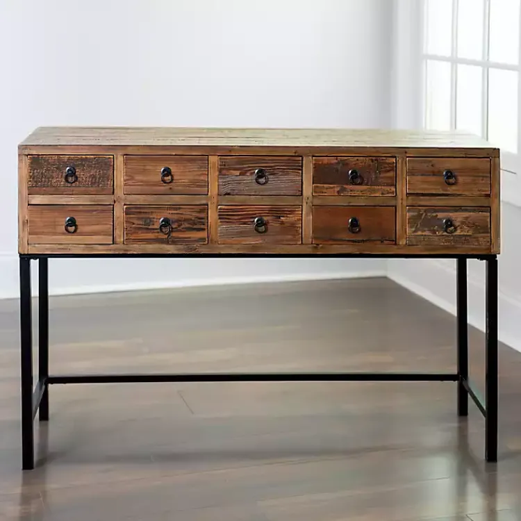 Kirklands Home Console Table with Keeping Drawers Brown Outlet
