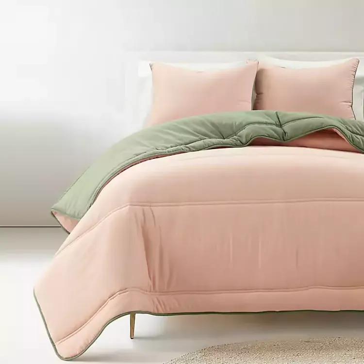 Kirklands Home Coral & Sage Reversible 3-pc. Queen Comforter Set Sale