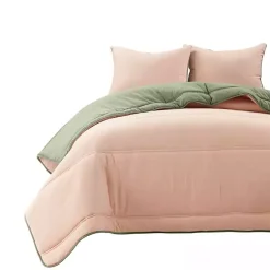 Kirklands Home Coral & Sage Reversible 3-pc. Queen Comforter Set Sale