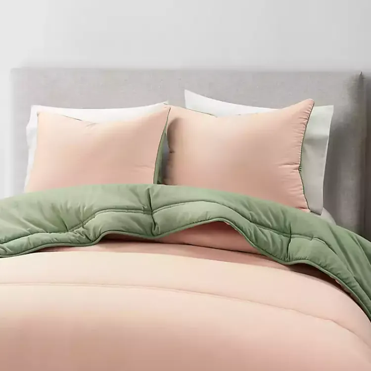 Kirklands Home Coral & Sage Reversible 3-pc. Queen Comforter Set Sale