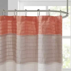 Kirklands Home Coral Colorblock Silky Shower Curtain Pink Online