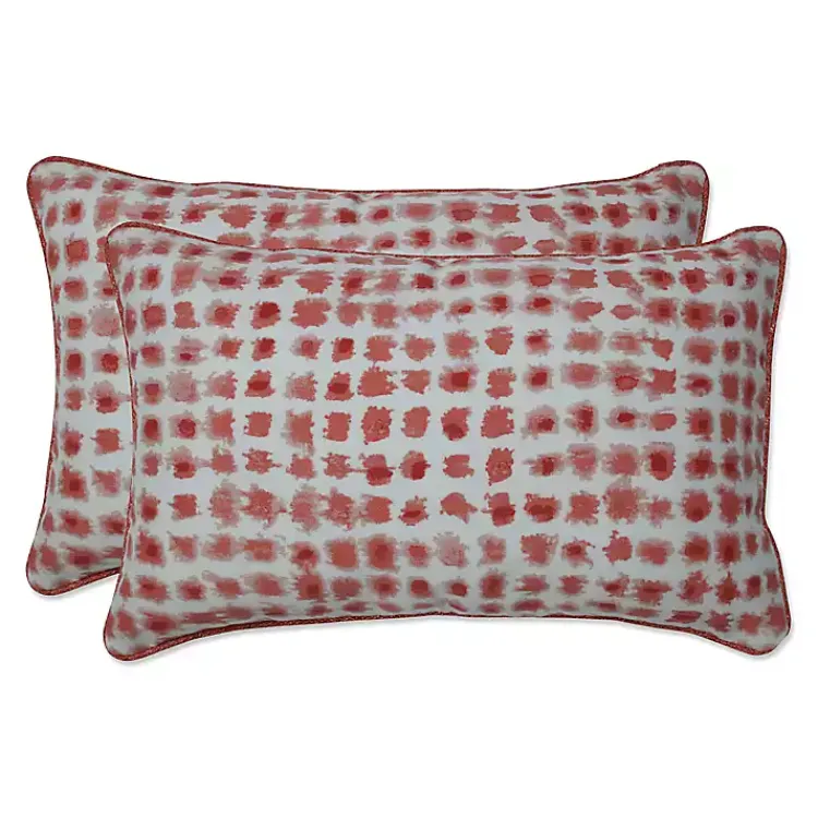 Kirklands Home Coral Dotted Outdoor Lumbar Pillows, Set of 2 Discount