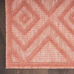 Kirklands Home Coral Diamond Indoor/Outdoor Area Rug, 4x6 Orange Clearance