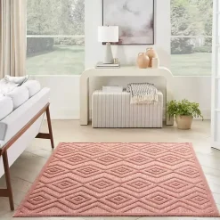 Kirklands Home Coral Diamond Indoor/Outdoor Area Rug, 4x6 Orange Clearance