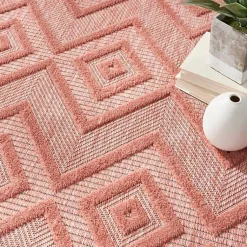 Kirklands Home Coral Diamond Indoor/Outdoor Area Rug, 5x7 Orange Clearance