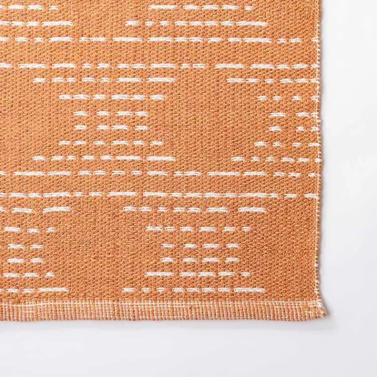 Kirklands Home Coral Shibori Outdoor Area Rug, 5x7 Orange Hot