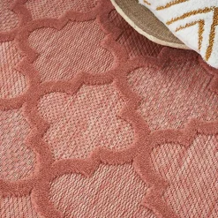 Kirklands Home Coral Trellis Indoor/Outdoor Area Rug, 6x9 Pink Best