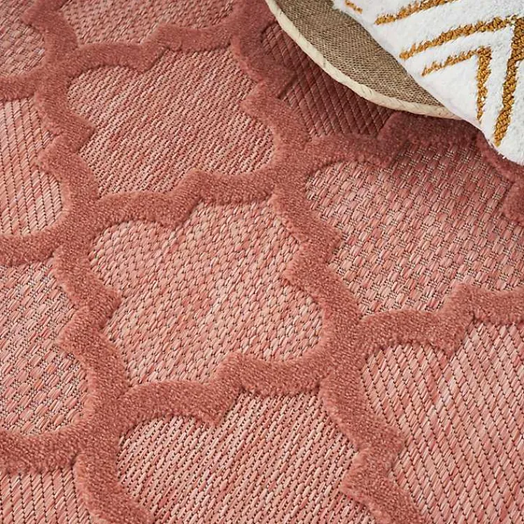 Kirklands Home Coral Trellis Indoor/Outdoor Area Rug, 6x9 Pink Best