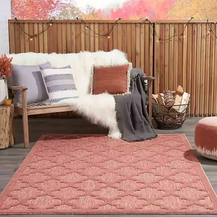 Kirklands Home Coral Trellis Indoor/Outdoor Area Rug, 6x9 Pink Best