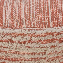 Poufs & Floor Cushions>Kirklands Home Coral Tropical Textured Distressed Pouf Pink