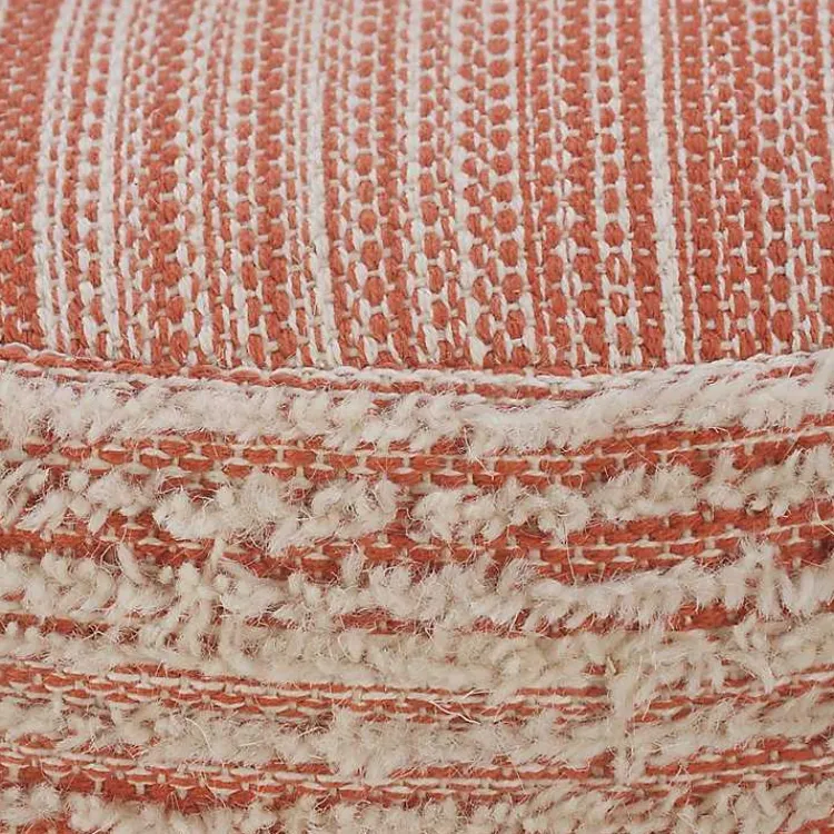Poufs & Floor Cushions>Kirklands Home Coral Tropical Textured Distressed Pouf Pink