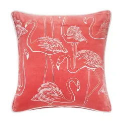 Pillows>Kirklands Home Coral Velvet Flamingo Pillow Pink