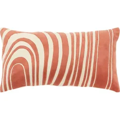 Pillows>Kirklands Home Coral Velvet Wave Lumbar Pillow