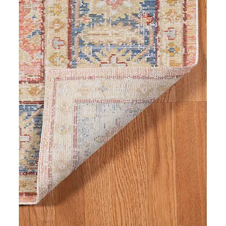 Kirklands Home Coral Vintage Border Runner, 2x8 Hot
