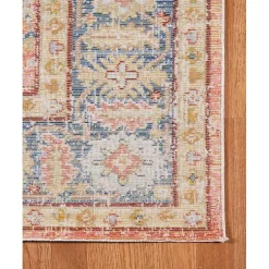 Kirklands Home Coral Vintage Border Runner, 2x8 Hot