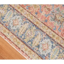 Kirklands Home Coral Vintage Border Runner, 2x8 Hot