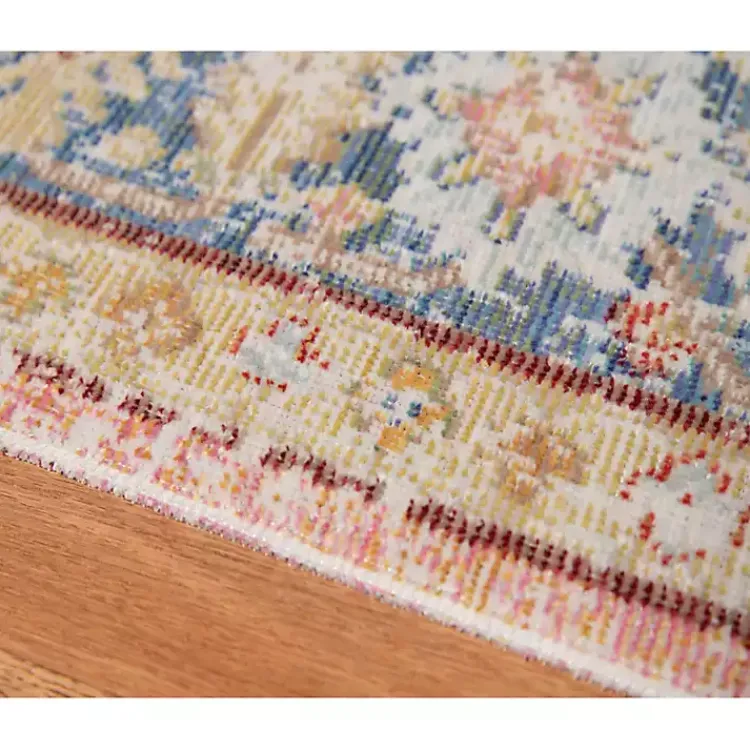 Kirklands Home Coral Vintage Border Runner, 2x8 Hot
