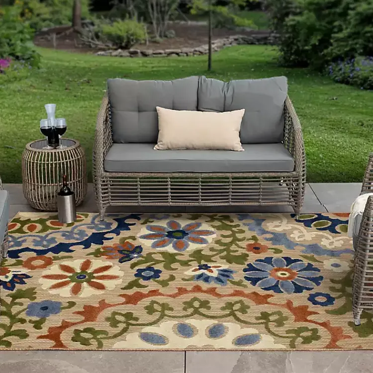 Kirklands Home Coraline Outdoor Area Rug, 6x9 Multi Hot