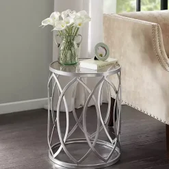 Kirklands Home Corey Geometric Accent Table Gray Clearance