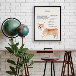 Kirklands Home Corgi Facts Framed Wall Plaque White Best