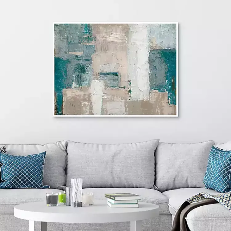 Kirklands Home Cosmopolitan Blue Framed Canvas Art Print Multi Clearance