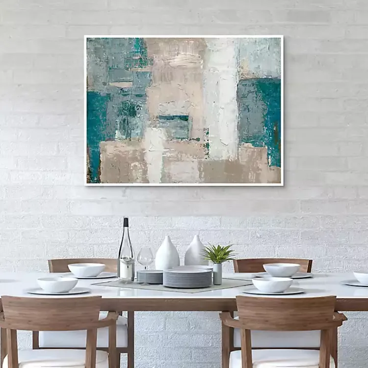 Kirklands Home Cosmopolitan Blue Framed Canvas Art Print Multi Clearance