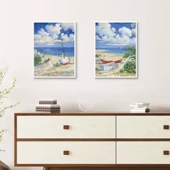 Kirklands Home Costa Del Sol Framed Canvas Art Prints, Set of 2 Outlet
