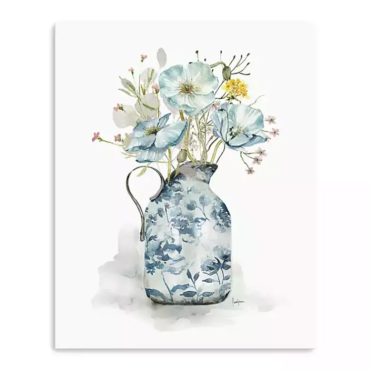 Kirklands Home Cottage Garden Blues I Canvas Art Print New