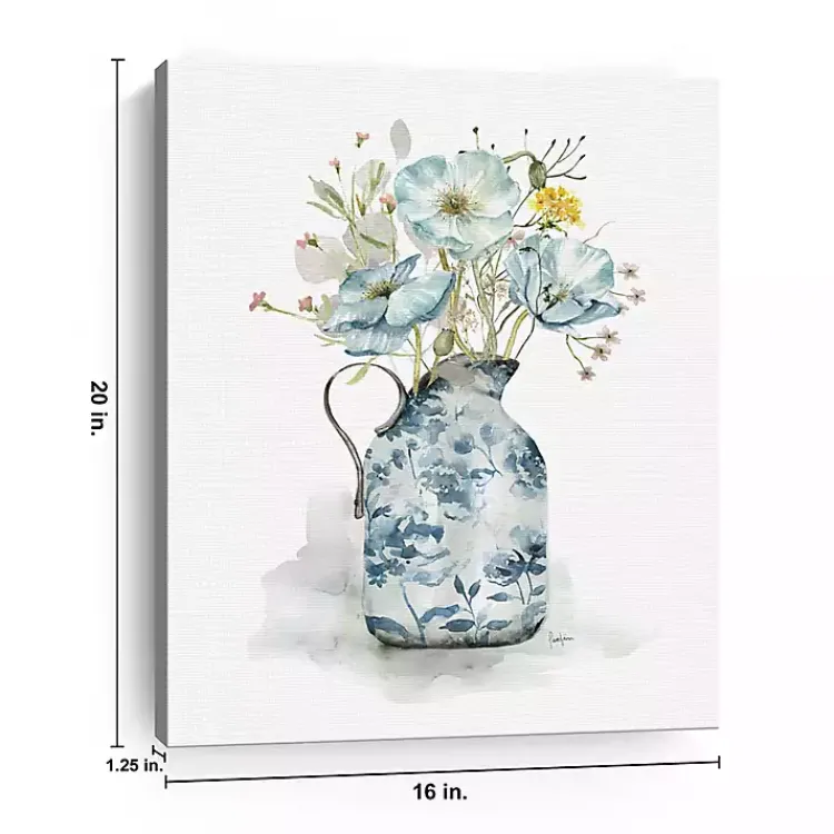 Kirklands Home Cottage Garden Blues I Canvas Art Print New