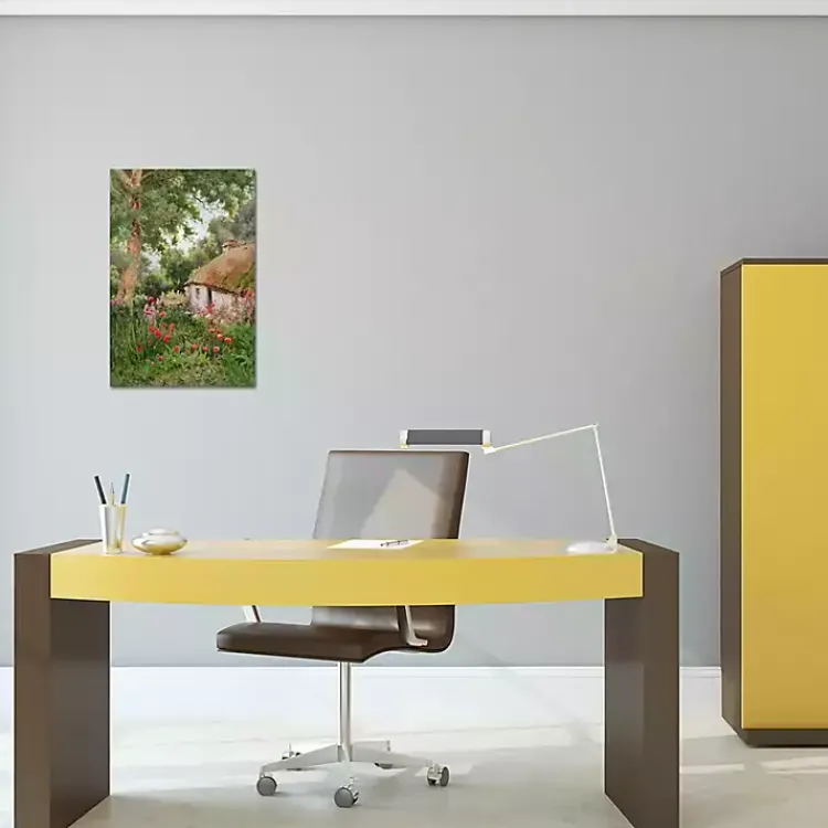 Kirklands Home Cottage Garden Canvas Art Print Multi Clearance