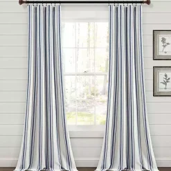 Kirklands Home Cotton Candy Farmhouse Curtain Panel Set, 95 in. Blue Online