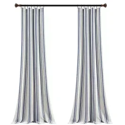 Kirklands Home Cotton Candy Farmhouse Curtain Panel Set, 108 in. Blue