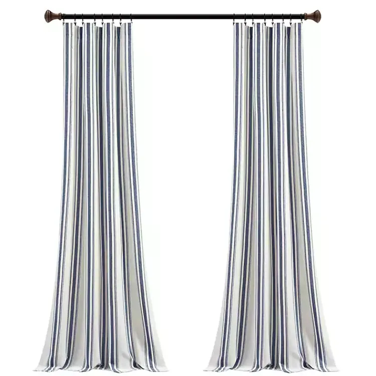 Kirklands Home Cotton Candy Farmhouse Curtain Panel Set, 108 in. Blue
