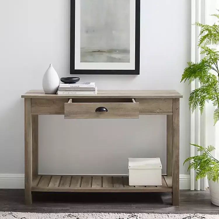 Kirklands Home Country Style washed Console Table Gray New