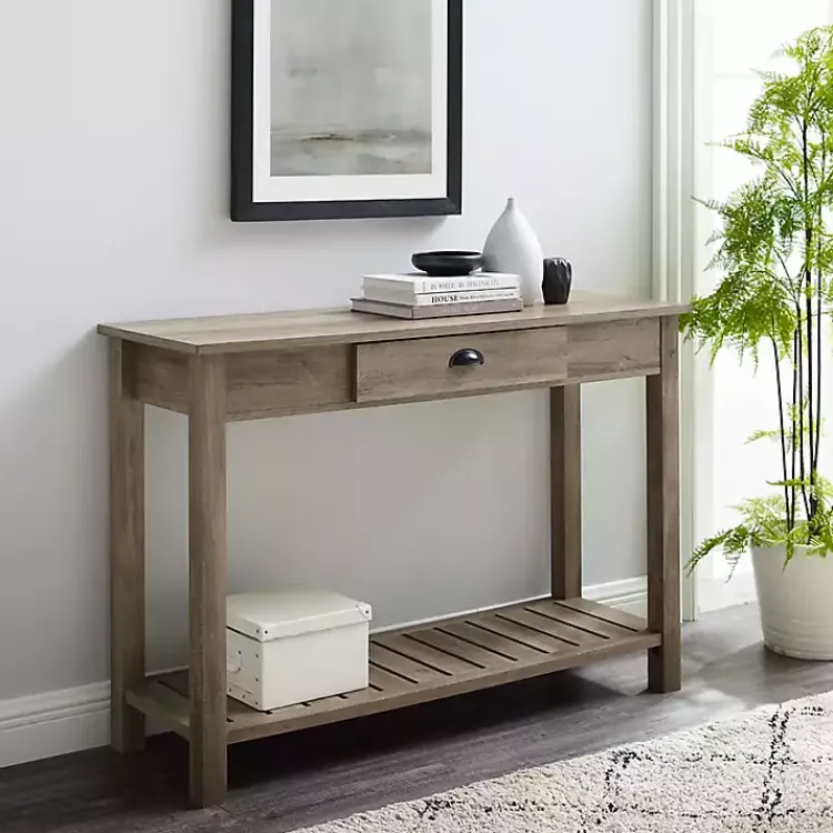 Kirklands Home Country Style washed Console Table Gray New