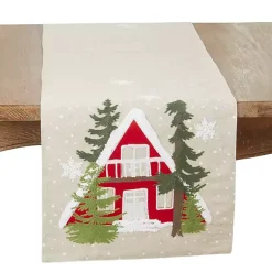 Kirklands Home Cozy Christmas Cottage Cotton Runner Clearance