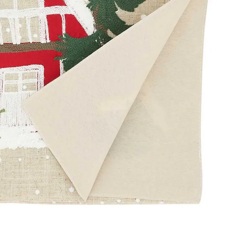 Kirklands Home Cozy Christmas Cottage Cotton Runner Clearance