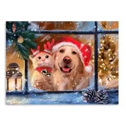 Christmas Art & Wall Decor>Kirklands Home Cozy Companions Canvas Art Print Multi