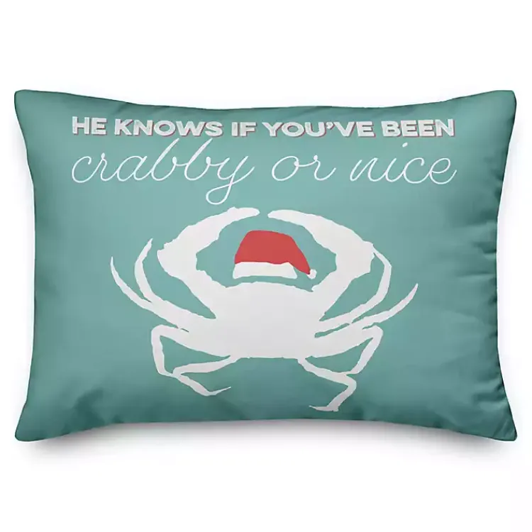 Christmas Pillows>Kirklands Home Crabby or Nice Accent Pillow