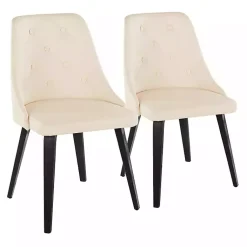 Kirklands Home Cream & Black Faux Leather Dining Chairs, Set of 2 Ivory Best