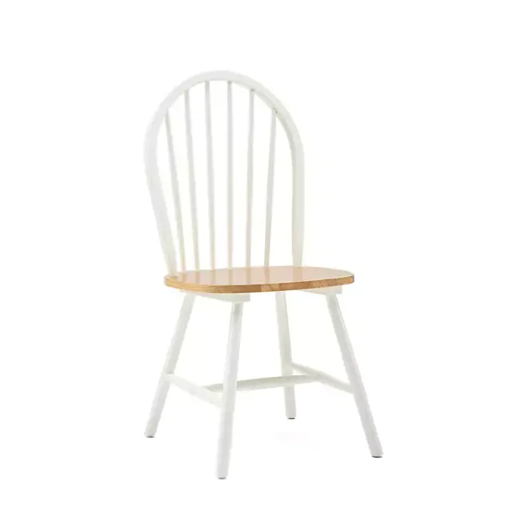 Kirklands Home Cream & Natural Wooden Dining Chairs, Set of 2 White Hot