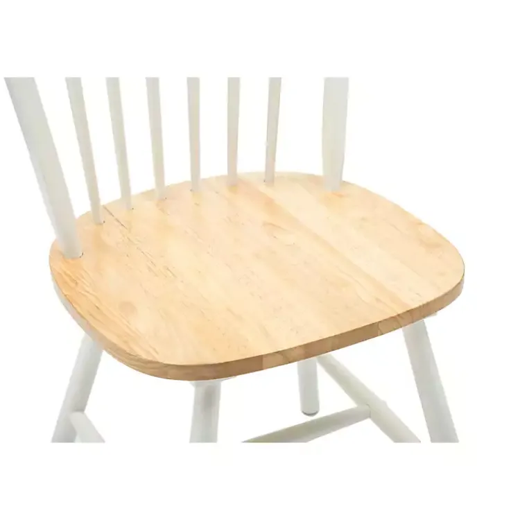 Kirklands Home Cream & Natural Wooden Dining Chairs, Set of 2 White Hot