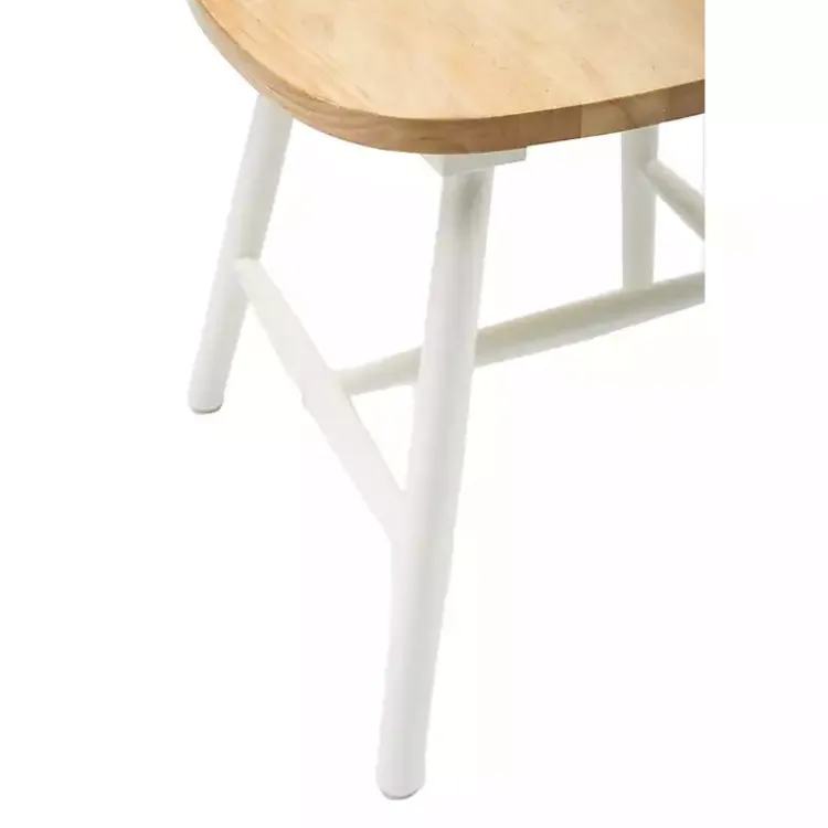 Kirklands Home Cream & Natural Wooden Dining Chairs, Set of 2 White Hot