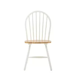 Kirklands Home Cream & Natural Wooden Dining Chairs, Set of 2 White Hot