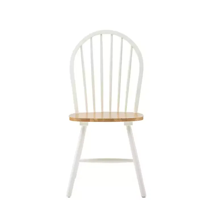 Kirklands Home Cream & Natural Wooden Dining Chairs, Set of 2 White Hot